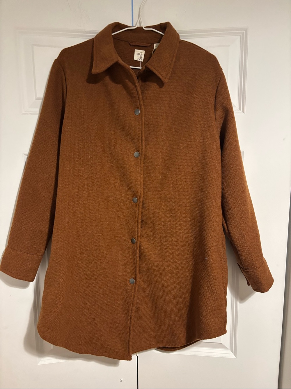 OAK + IVY Cognac Sadie Shirt Jacket NWT women’s XS